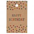 [F415012] Anhänger Happy Birthday Natur Kraftpapier 85x55 mm